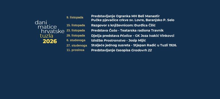 Od Andrića do Radića: počinju Dani Matice hrvatske Tuzla